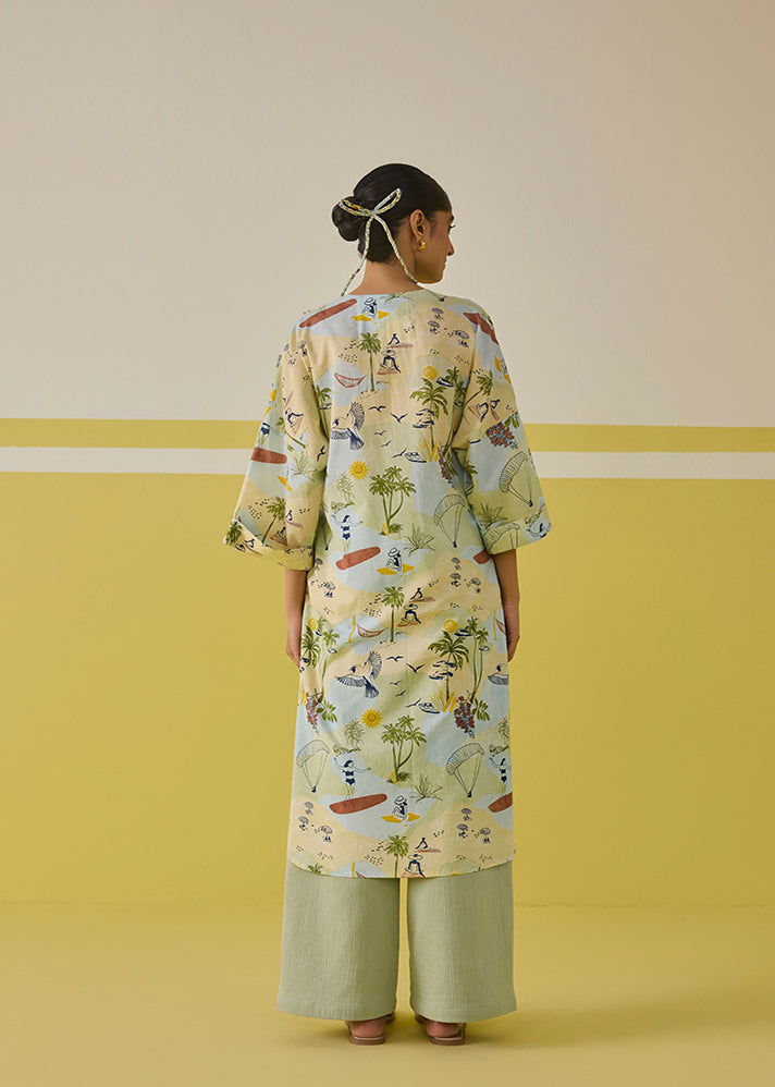 A Model Wearing Paradise Kurta Top, curated by Only Ethikal