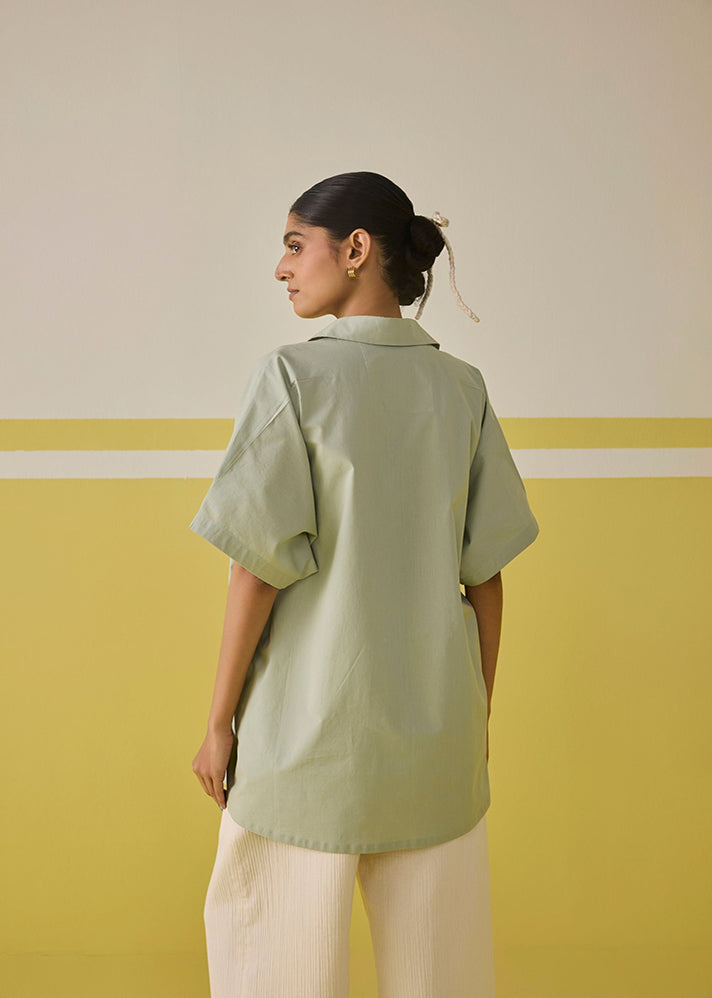 A Model Wearing Poplin Summer Evening Organic Cotton Kurta Top , curated by Only Ethikal