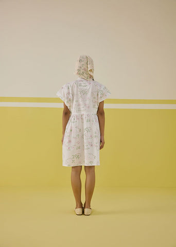 A Model Wearing Multicolor Poplin Sunshine Heart Organic Cotton Dress, curated by Only Ethikal