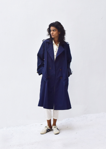 Blue Sage Trench Coat