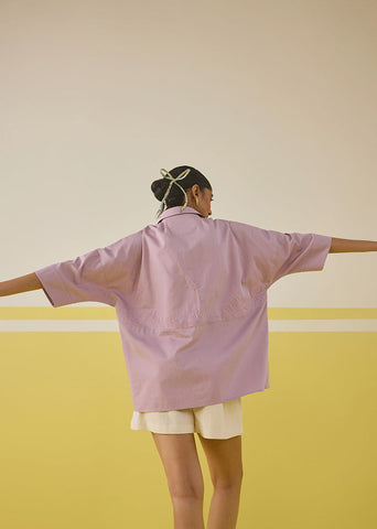 A Model Wearing Organic Cotton satin Wild Sunshine Heart Organic Cotton Classic Shirt, curated by Only Ethikal